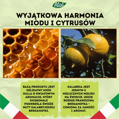 Miód z kwiatów sierenicy włoskiej (sulla) z bergamotką 240g