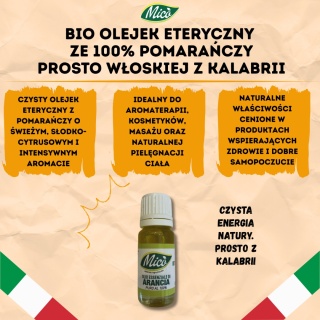 Olejek eteryczny z BIO pomarańczy ESENSJA 100% 10ml