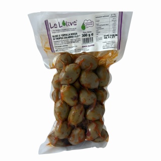 Oliwki zielone z czerwoną cebulą Tropea 300g