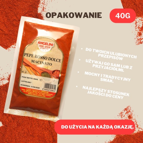 Pepe rosso dolce macinato 40gr