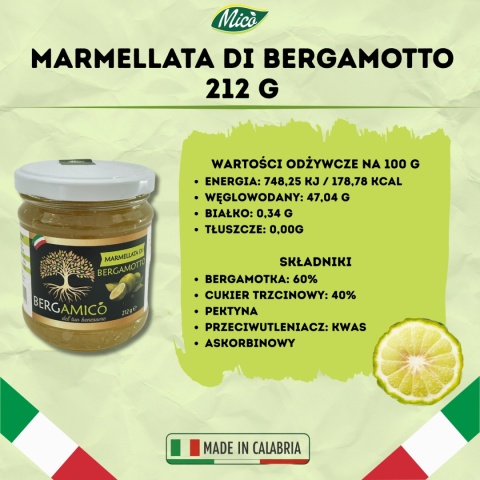 Marmolada z Bio Bergamotki 212g