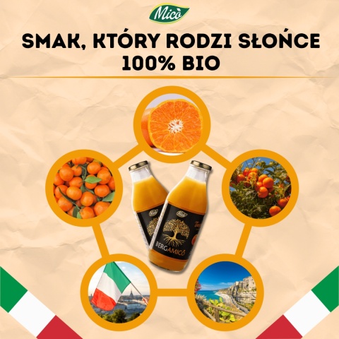 Sok Klementynka 750ml , prosto z Kalabrii, Eko plantacja MICO