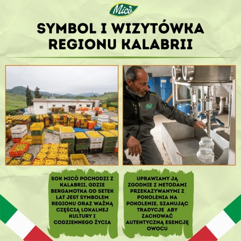 Sok Moitwa - Bergamotka z miętą 750ml, prosto z Kalabrii