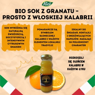 Sok pomarańczowy 200ml , prosto z Kalabrii, Eko plantacja MICO