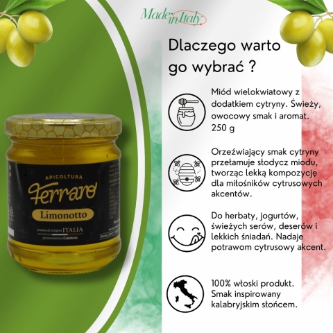 Miód wielokwiatowy z cytryną 250g