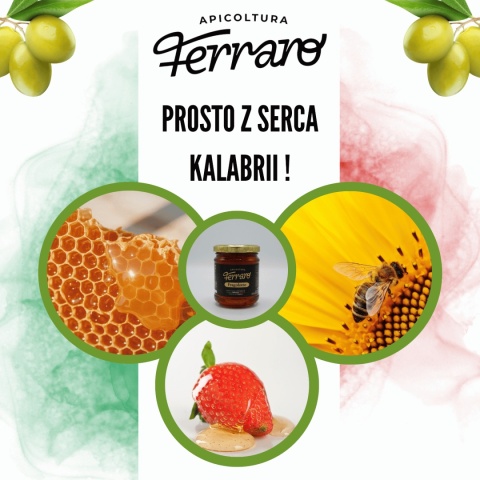 Miód wielokwiatowy z truskawką 250g