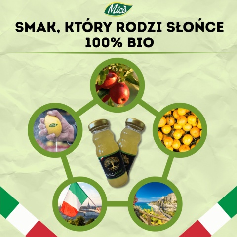 Sok NFC - Bergamotka z jabłkiem 200ml, prosto z Kalabrii