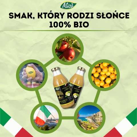 Sok NFC - Bergamotka z jabłkiem 750ml, prosto z Kalabrii